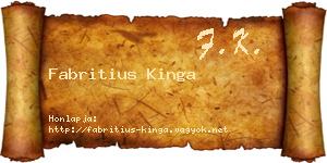 Fabritius Kinga névjegykártya